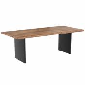 Table rectangulaire 8 personnes en bois de teck et métal 200 cm