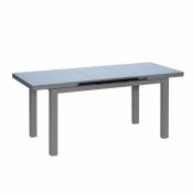 Table rectangulaire et extensible pour 6/8 personnes - Anthracite - 240/300 x 100 x 76 cm