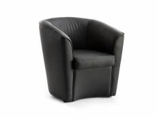 Talamo italia lounge armchair milano, fauteuil relax moderne, fabriqué en italie, en éco-cuir souple, cm: 70x60h74, couleur noir 8052773792783