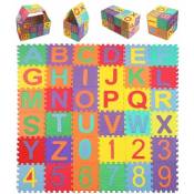 Tuserxln - Tapis de jeu pour enfants, 1616cm Tapis de puzzle pour enfants avec lettres de 0 à 9 36 pièces de a à z & chiffres tapis de puzzle lettres