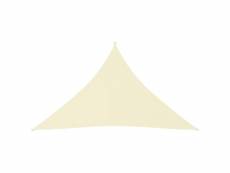 Voile toile d'ombrage parasol tissu oxford triangulaire 3,5 x 3,5 x 4,9 m crème helloshop26 02_0009806