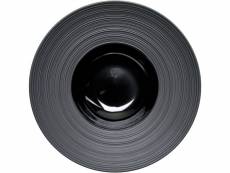 Assiette creuse porcelaine noire bord strié ø 265 à 305 mm - stalgast - 265 - porcelaine x60mm