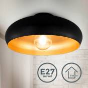 B.k.licht - Plafonnier design rétro en noir-doré éclairage plafond salon salle à manger couloir chambre E27