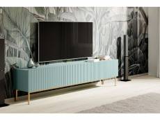 Bobochic meuble tv 200 cm kasha pieds or bleu clair