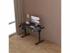 Bureau électrique à hauteur réglable stryn assis debout rectangulaire 120 x 60 cm noir [pro.tec]