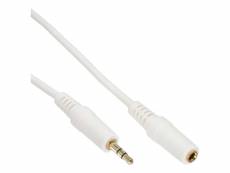 Câble audio inline® 3,5 mm stéréo mâle à femelle blanc / or 3m