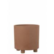 Cache pot en céramique marron 26.5x26.5x27.5 cm -