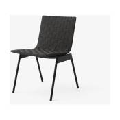 Chaise d'extérieur empilable en acier et textile noir