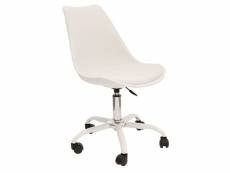 Chaise de bureau à roulettes design kiruna - blanc