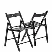 Chaises en bois pliantes - couleur bois noir - lot