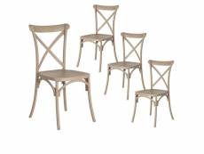 Clairin - lot de 4 chaises plastiques beiges