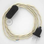 Cordon pour lampe, câble TM00 Effet Soie Ivoire 1,80