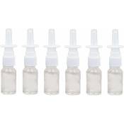 Csparkv - Lot de 6 flacons pulvérisateurs nasaux vides en verre transparent de 10 ml pour application saline, maquillage, eau, huiles essentielles