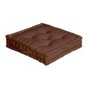 Enjoy Home - Coussin de sol uni chocolat - 50x50cm - Chocolat - Chocolat