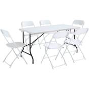 Ensemble Table et chaises pliantes de jardin 152cm