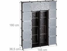 Étagère cubes rangement penderie armoire plastique 14 casiers 180 cm noir helloshop26 13_0001070_3