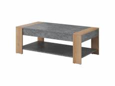 Fanny - table basse rectangulaire aspect bois et pierre