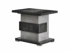 Hoffman - table d'appoint à pied central gris aspect pierre