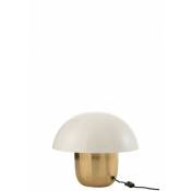 Jolipa - Lampe champignon en métal blanc 40x40x40
