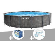 Kit piscine tubulaire Intex Baltik ronde 5,49 x 1,22 m + Bâche à bulles + Kit d'entretien