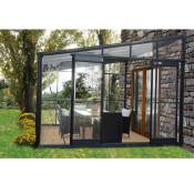 La Maison Du Jardin - Serre adossée en verre trempé 4 mm modèle 126 + Base - 7,2 m² - Alu laqué vert