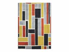Labyrinth - tapis lumineux effet laineux motifs labyrinthe multicolore 120x170