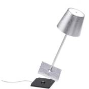 Lampe de table led rechargeable et dimmable Poldina Pro Mini Silver Leaf