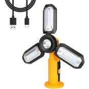 Lampe de Travail leD Lampe de Travail MagnéTique Rechargeable usb Lampe ExtéRieure Rechargeable