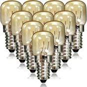 Lot de 10 ampoules pygmées ses E14 avec culot à baïonnette - Ampoules pour four/micro-ondes résistantes jusqu'à 300 °c - Ampoules de nuit (15W)