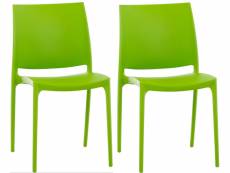 Lot de 2 chaises de jardin empilable maya en plastique , vert