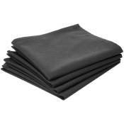 Lot de 4 serviettes de table coton gris ardoise 40x40cm