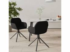 Lot de chaises pivotantes de salle à manger 2 pcs noir velours - noir - 58,5 x 54 x 79,5 cm