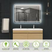 Miroir lumineux de salle de bain LEDIMEX Holanda, LED frontal, rectangulaire 60 x 80 cm, tactile on/off et système anti-buée - transparent