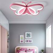 Plafonnier pour chambre d'enfant - Design papillon rose - Moderne - led - Intensité variable - 90 w - Pour chambre d'enfant, chambre à coucher,
