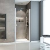 Porte de douche pivotante, 90 x 180 cm, verre transparent
