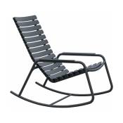 Rocking chair en plastique recyclé et aluminium gris Reclips - Houe
