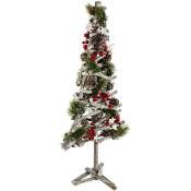 Sapin de Noël avec pieds en branches - 23 x 60 cm