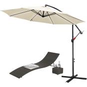 Swanew - Parasol parasol jardin, parasol deporté, parasol de balcon,Beige 3M - Beige