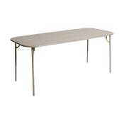 Table à manger d'extérieur lisse rectangle en aluminium dune 180cm Week end - Petite