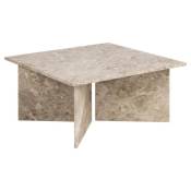 Table basse en marbre laqué 90X90CM beige