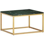 Table basse,Table de Salon Vert 60x60x35 cm Pierre véritable et texture marbre vidaXL