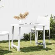 Table de camping blanc 79x56x64 cm pp aspect de bois The Living Store Blanc