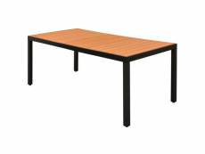 Table de jardin marron 185 x 90 x 74 cm aluminium et wpc 42795