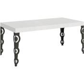 Table extensible 90x180/440 cm Karamay Frêne Blanc structure Anthracite