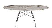 Table ovale Glossy Marble / 192 x 118 cm - Grès effet