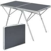 Table Pliante 120x60x70cm meuble de camping pique-nique portable en aluminium - anthrazit