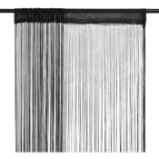 The Living Store - Rideau en fils 2 pcs 100 x 250 cm Noir Noir