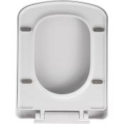 Ugreat - Abattant de toilette carré avec charnières réglables Top Fix Bouchon à fermeture douce Libération rapide pour un nettoyage facile