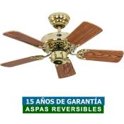 Ventilateur de plafond Casafan 507509 classic royal 75cm chêne antique/ laiton poli