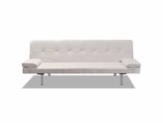 Vidaxl canapé-lit réglable avec 2 oreillers cuir